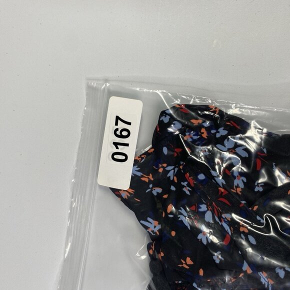 Parker Dress Womens Large Black Floral Mini Smocked Cap Sleeve Shift Flutter NEW - Picture 12 of 12